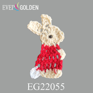 Appliques brodées <span class=keywords><strong>en</strong></span> crochet de <span class=keywords><strong>lapin</strong></span> rouge pour accessoires de col de chemise, motif de crochet pour garniture au crochet - Product Image 1