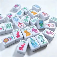 Jeu de Mahjong Américain en Acrylique, Art Populaire Scandinave, 160 Tuiles Personnalisées, OEM, Vente en Gros, Jeu de Table, Coffret Cadeau
