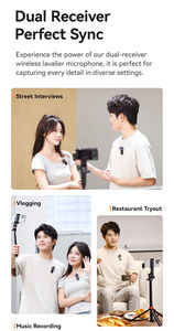 Microphone Lavalier Sans Fil Omnidirectionnel Ulanzi A100, Portée de Transmission de 20M pour Interviews de Rue, <span class=keywords><strong>Enregistrement</strong></span> Musical et Vidéo - Product Image 2