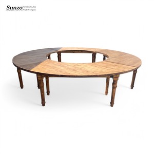 Elegante tavolo a serpentina in legno di pino con Design curvo per ristoranti all'aperto Boutique hotel esclusivi eventi di trasformazione dello spazio - Product Image 6