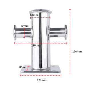 Stainless Steel Boat Fitting Single Cross Cleat 316 Marine Hardware for <b>Yacht</b> Boat Deck Use - Product Image 3