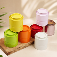 Boîte à thé en étain de qualité supérieure pour emballage alimentaire, conteneur rond en étain imprimé offset, scellable et empilable