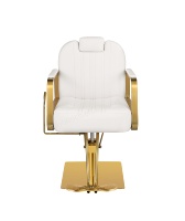Chaise de barbier en or blanc Chaise de salon à base carrée pour femme Chaise inclinable pour mobilier de salon