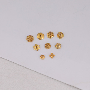 Separadores de cuentas de flor hueca chapados en oro para la fabricación de pulseras, accesorios de joyería de resina plástica 62002 - Product Image 1