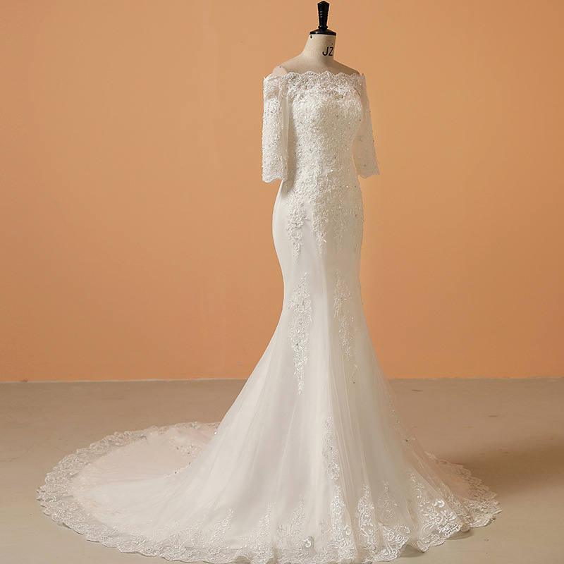 green emerald velvet dress Illusion Fitted Wedding Dresses,Bridal Dress with Long Sleeves,WD00449, US26W / White main image 0