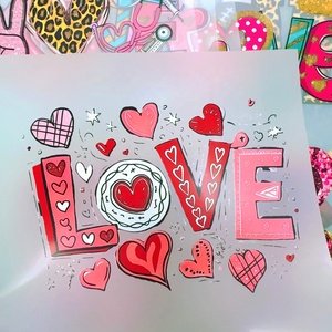 Estampado por Transferencia Térmica con Diseño <span class=keywords><strong>de</strong></span> Corazones Ugh para el Día <span class=keywords><strong>de</strong></span> San Valentín, para Niñas y Niños, Listo para Prensado en Camisetas, Sudaderas con Capucha y Suéteres - Product Image 3