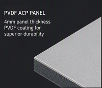 Panneau composite en aluminium avec revêtement PVDF de 4 mm, Aluco Bond, revêtement de façade extérieure, revêtement mural ACP ACM pour bâtiment