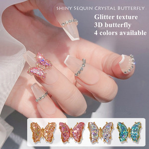 Diamantes de Cristal Brillantes para Uñas, Mariposas 3D en Movimiento, Adornos de Mariposas para Arte de Uñas, Venta al Por Mayor - Product Image 2