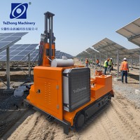 Foreuse de pieux vissés sur chenilles à transport rapide, compacte, petite, hydraulique, pour pieux photovoltaïques, moteur 75KW, haute efficacité