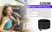 Câble de signal DMX 3 broches 15,2 m 3*0,3 mm² avec connecteur XLR métallique noir pour éclairage de scène