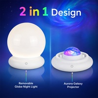 Proyector de Galaxia Aurora 2 en 1, Lámpara Nocturna con 16 Colores RGB, Recargable Tipo C, Control Remoto Táctil, para Decoración de Dormitorios Infantiles