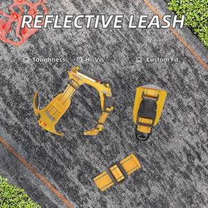 Reflective Dog Harness Luxury XL/Small/Medium Customizable Logo Print Solid Polyester Sport Chain Vest with Dog Leash - Product Image 2