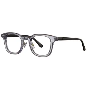 Diskon besar bantalan hidung bingkai kacamata persegi asetat mewah, kacamata resep kacamata, Fram optik desainer buatan tangan