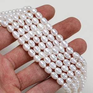 ไข่มุกน้ำจืดธรรมชาติจูจี้ ขนาด 5-6 มม. รูปทรงข้าวสาร สำหรับงาน DIY เครื่องประดับทำมือ ไข่มุกหลวม ขายส่ง - Product Image 4