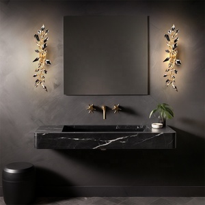 Vàng Chrome trong nhà nội thất tinh thể lá chi nhánh Tường Đèn sang trọng khách sạn phòng ăn hành lang nghệ thuật trang trí tường Đèn treo tường - Product Image 4