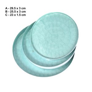 Plat fantaisie en fer blanc personnalisé bleu ciel émail enduit de poudre assiette de service accessoires de cuisine pour usage domestique prix de l'assiette de riz - Product Image 5