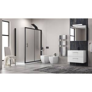 Kamalu KFN5000SN Porte Doccia Moderne 70x120cm in Vetro con Spessore 10mm, Telaio in Acciaio Inox Nero Opaco, Stile Aperto con Cerniere per Bagno - Product Image 6
