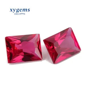 Factory directly sale price 5# color rough square shape 4x4mm synthetic ruby price per carat grinding ruby rough stone