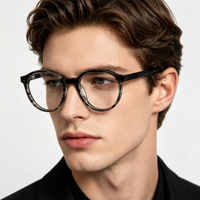 Montures de lunettes rondes en acétate pour femme, lunettes de luxe de créateur, monture optique en acétate épais