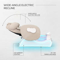 Fauteuil de pédicure de luxe avec massage par airbag, bulles, thérapie lumineuse LED 7 couleurs, massage pétrissant entièrement automatique, en cuir PU pour salon de manucure