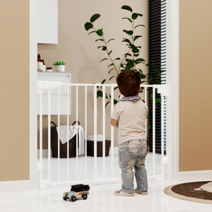 Barrière de sécurité pour bébé en métal de grande taille réglable pour les escaliers de la maison, la chambre, barrière de sécurité multifonctionnelle pour bébé - Product Image 1