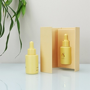 Factory Custom 15ml 30ml 50ml 100ml 1oz Flat Shoulder Pink Thick Hair Oil Serum Glass Dropper <b>Bottle</b> With <b>Box</b> for Essential Oil - Product Image 5