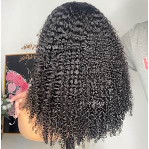 <span class=keywords><strong>Parrucca</strong></span> V-Part <span class=keywords><strong>Afro</strong></span> Kinky Curly di Alta Qualità, 100% <span class=keywords><strong>Capelli</strong></span> Umani <span class=keywords><strong>Veri</strong></span> con Cuticola Intatta, <span class=keywords><strong>Capelli</strong></span> Vergini Grezzi, Facile da Installare Senza Colla - Product Image 4