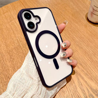 Coque de téléphone magnétique antichoc transparente de luxe personnalisée en TPU+PC, anti-chute, style macaron, pour iPhone 17 16 15 14 13 12 Pro Max Plus