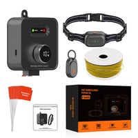 Elektronischer Hundezaun Wasserdichter Bodeneinbau-Haustierbegrenzungszaun mit Ferntrainingshalsband Anti-Bell-Hundehalsband für den Außenbereich