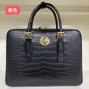 Luxury Brand Men's Crocodile Genuine <b>Leather</b> Durable High Quality Zipper Closure <b>Briefcase</b> Laptop Business Large Capacity - Product Image 4