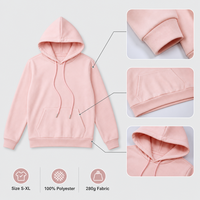 Sweat à capuche personnalisé pour femme, 100% polyester, capuche avec cordon de serrage, poche kangourou, streetwear décontracté pour femme