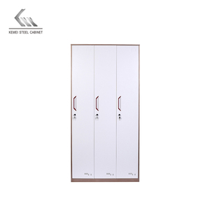 Armoire en acier à 3 portes avec miroir Armoire <span class=keywords><strong>de</strong></span> <span class=keywords><strong>rangement</strong></span> en <span class=keywords><strong>fer</strong></span> et métal - Product Image 4