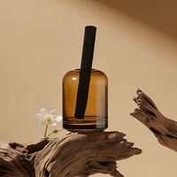 Diffuseur d'arômes en verre rond de 200 ml avec logo personnalisé, couleur ambre, logo personnalisé