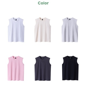 เสื้อกล้ามแขนกุดน้ำหนัก 260 กรัม ผ้าฝ้ายแท้สำหรับผู้ชาย สวมใส่สบายๆ ทรงหลวม เหมาะสำหรับเล่นกีฬาและออกกำลังกาย สายเดี่ยว ใส่ได้ในฤดูร้อน - Product Image 4