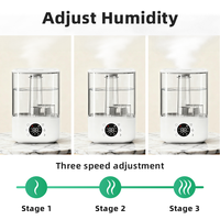Humidificateur d'air intelligent Cube, grande capacité 3L 5L, réservoir carré transparent, humidificateurs ultrasoniques silencieux avec télécommande