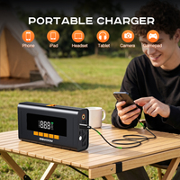 Démarreur de Voiture Portable 12V avec Compresseur d'Air Intégré et Gonfleur de Pneus Robuste
