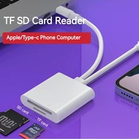 Lector de Tarjetas de Plástico Multifunción 2 en 1 Compatible con SD/MicroSD/USB 3.0 e Interfaz Tipo-C para Teléfonos Inteligentes Android/iOS