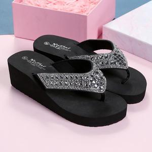 Sandali <span class=keywords><strong>donna</strong></span> estate strass ciabatte moda scarpe da spiaggia tacchi <span class=keywords><strong>infradito</strong></span> traspiranti - Product Image 3