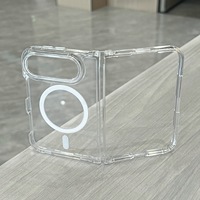Étui de téléphone magnétique en acrylique transparent de 2,5 mm pour iPhone 18 DUO, anneau magnétique intégré coloré, coque de protection souple antichoc
