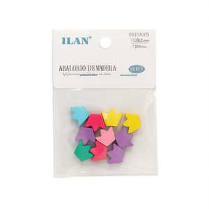 ลูกปัดไม้เคลือบสีลายมงกุฎ 13x6x5 มม. เป็นมิตรกับสิ่งแวดล้อม สำหรับงานประดิษฐ์เครื่องประดับ 10 ชิ้น - Product Image 1