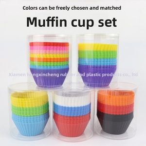 Christmas Set Round <b>Silicone</b> <b>Baking</b> Muffin Cups 6/12/24/32 Piece Oven Safe Food Contact Safe - Product Image 2