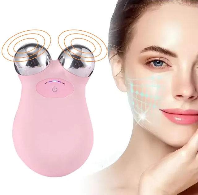 Face Lifting Device Handheld Facial Massager Roller Microcurrent Skin Tightening and Face Toning Device for Eyes ABS Material