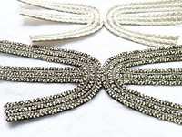 Corde tressée grise 24.5x10cm avec des chaussures en cristal blanc de qualité supérieure colle sur des chaussures de sandale comme décoration vente chaude