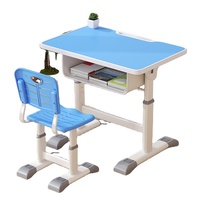Chaise d'étude réglable de qualité supérieure avec étagère de rangement avant, table et chaise de classe en gros pour projets scolaires