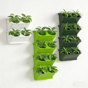 Macetas Apilables de Plástico para Jardín Vertical, Macetas Colgantes de Pared con Funda Interior Autoabsorbente para Restaurantes - Product Image 1