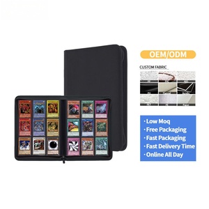 Porte-cartes professionnel personnalisable FX, étui de rangement en cuir PU à 6 poches, fermeture éclair, étanche, pour Yu-Gi-Oh et Baseball - Product Image 1
