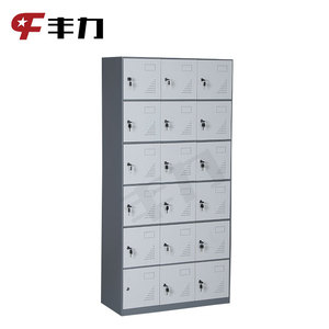 Hiện Đại 18-Cửa Kim Loại Lưu Trữ Tủ Nhân Viên Thay Đổi Phòng Locker Tủ Key Thân Thiện Với Môi Văn Phòng Ngủ Trường Phòng Tập Thể Dục Khách Sạn Sử Dụng - Product Image 3