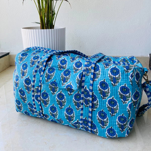 <b>Large</b> Quilted Sport Lightweight Duffel <b>Bags</b> Handmade Cotton Fabric Women Travel <b>Bag</b> Reusable <b>Beach</b> Overnight <b>Large</b> Capacity - Product Image 1