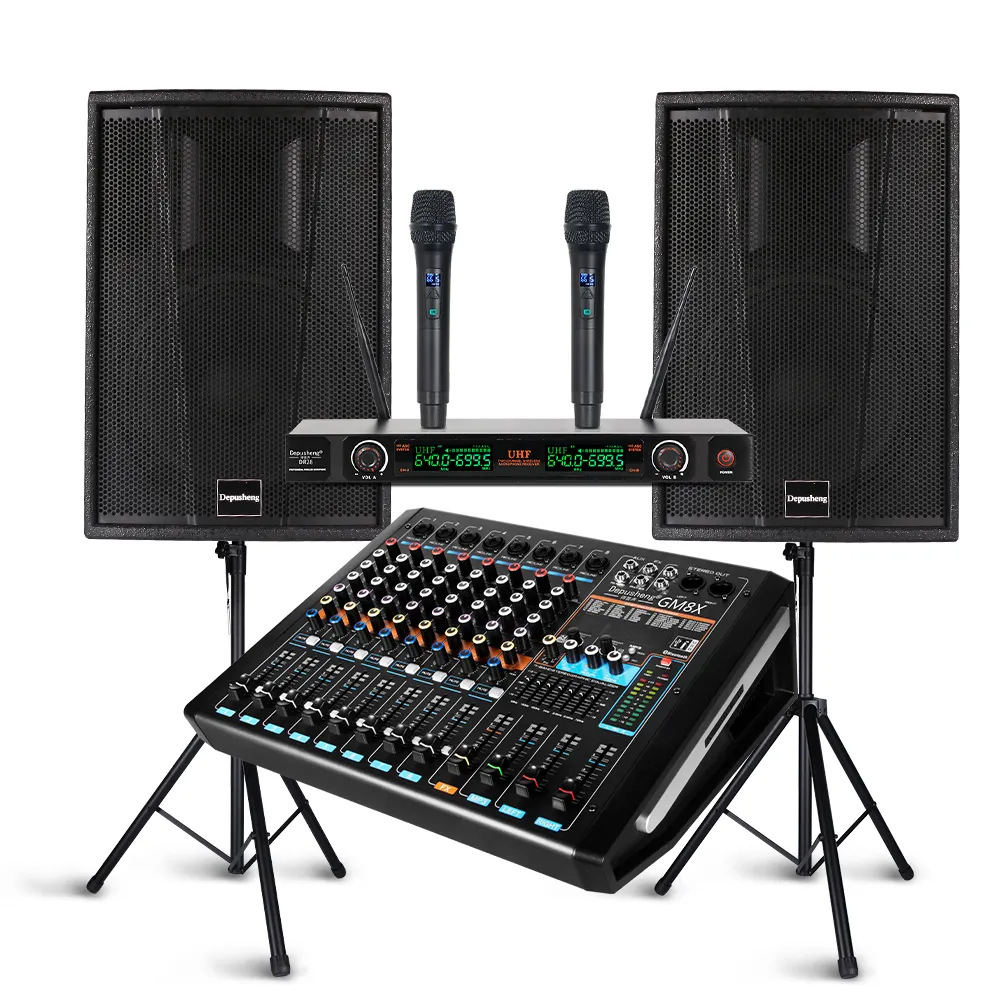 Nhà Máy F12-Y Giá 12 Inch Bằng Gỗ Loa Không Dây Mic Thiết Bị Âm Thanh Với Âm Thanh Mixer Loa Di Động Cho Sân Khấu