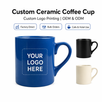 Mug en céramique bleu de qualité supérieure, en grès, homologué SGS, résistant à la chaleur, avec texture de glaçure uniforme, conçu sur mesure par un fabricant de premier plan, idéal pour la maison